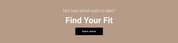 Ready To Use Site Design For Find Your Fit