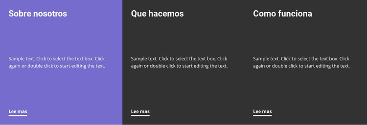 Características sobre el trabajo de la empresa Plantilla HTML