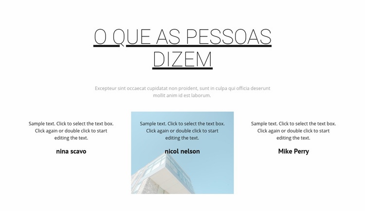 O que os clientes felizes dizem Modelo HTML5