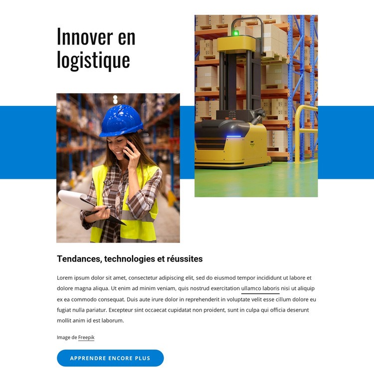 Innovations en logistique Modèles de constructeur de sites Web