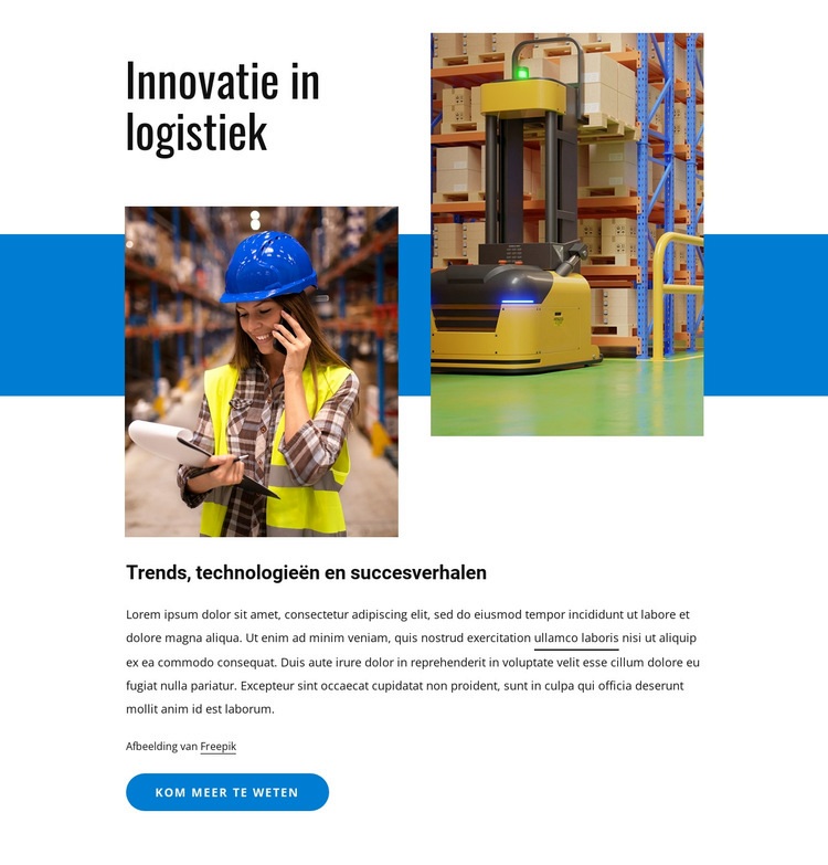 Innovaties in logistiek Html Website Builder