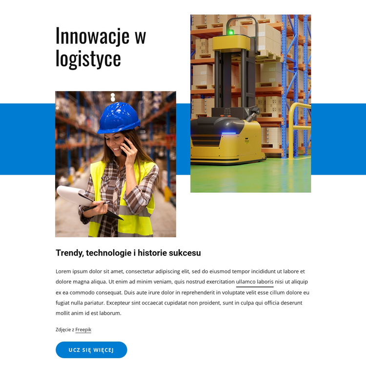 Innowacje w logistyce Motyw WordPress