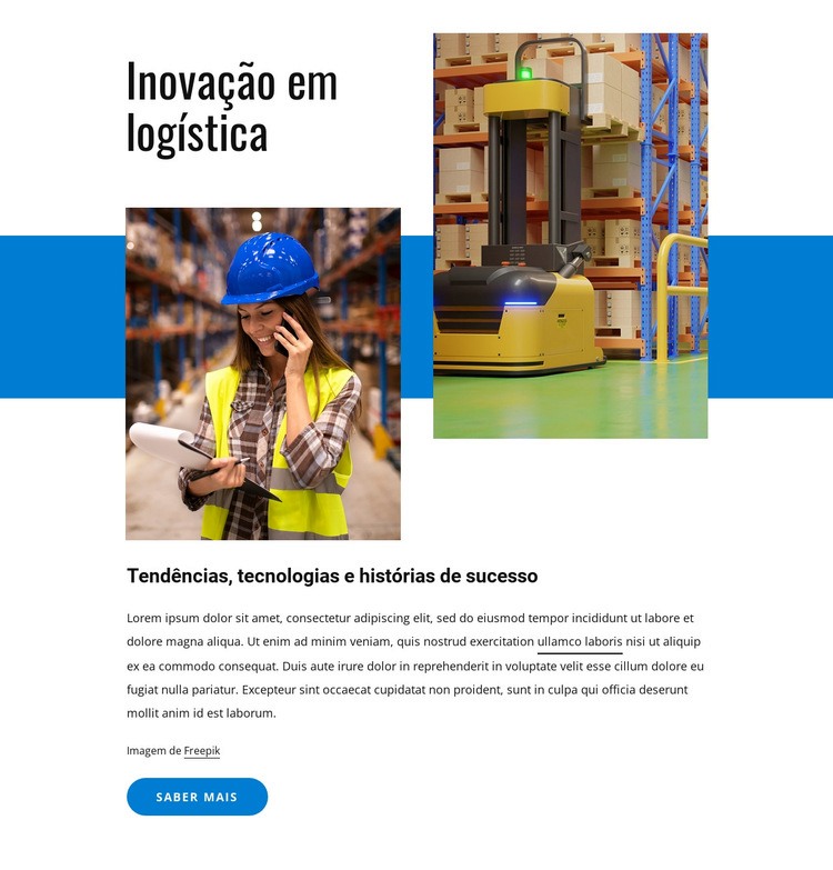 Inovações em logística Design do site