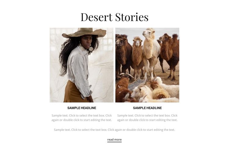 Desert stories One Page Template