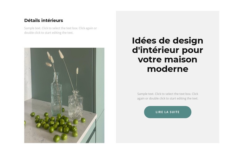 Nous créons un intérieur de rêve Conception de site Web