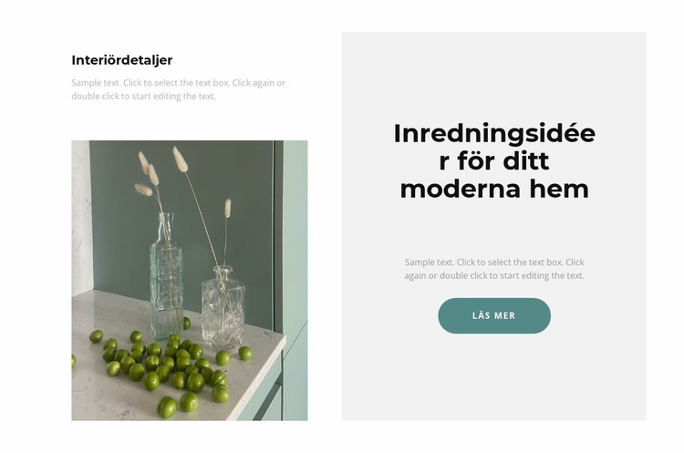 Vi skapar en dröminredning HTML-mall