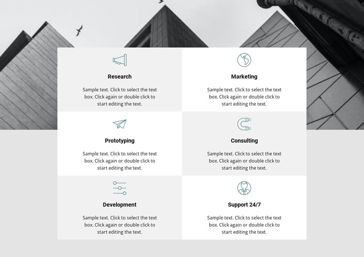 Six departments HTML Template