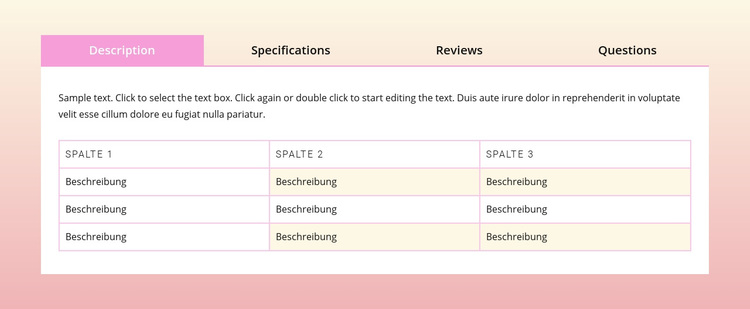 Registerkarten auf dem Verlaufshintergrund WordPress-Theme