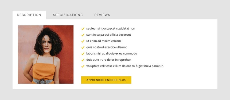 Onglets Art Modèle d'une page