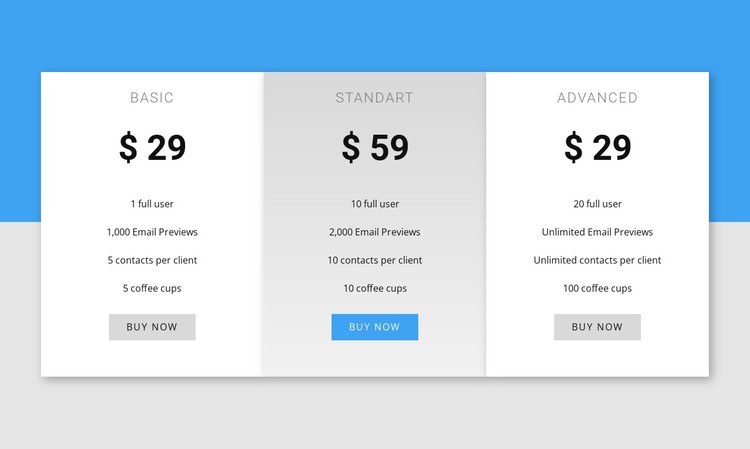 Our pricing CSS Template