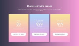 Choisissez Une Licence - Design HTML Page Online