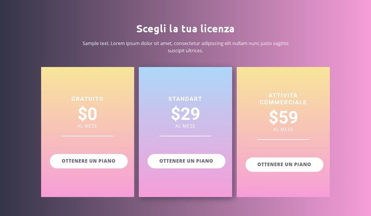 Scegli la licenza Modelli di Website Builder