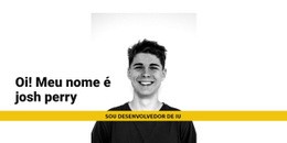 Eu Sou O Josh Perry - Inspiração De Modelo De Uma Página