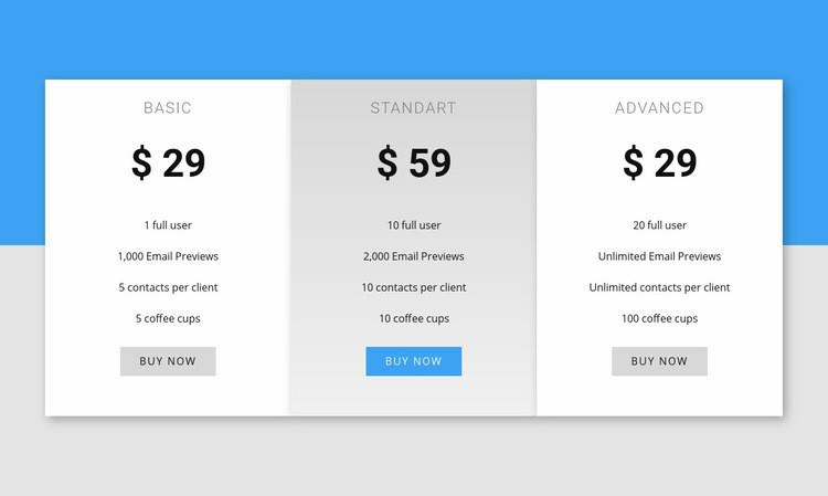Our pricing Webflow Template Alternative