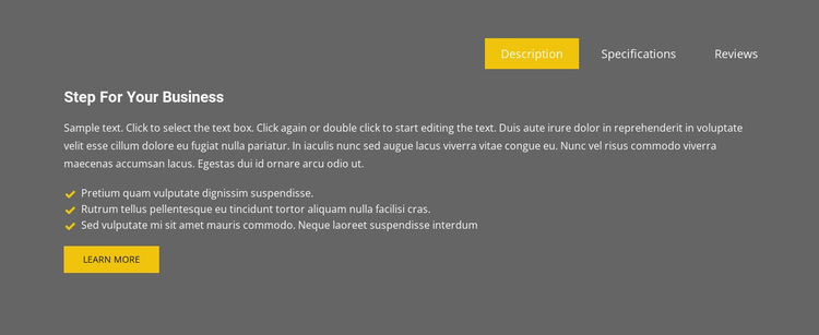 Business tabs on grey background Website Design