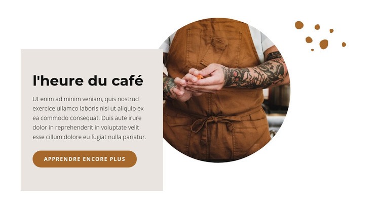 Pause pour une tasse de café aromatique Maquette de site Web