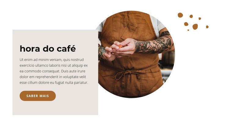 Pausa para uma xícara de café aromático Landing Page