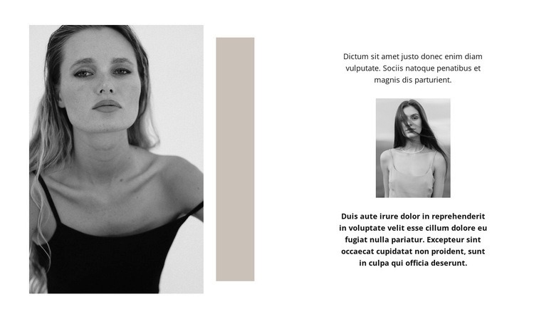 Supermodel carrière Website mockup