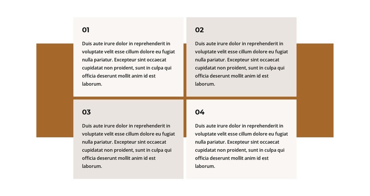 Quatre textes sur un rectangle Page de destination