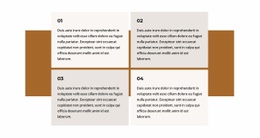 Four texts on a rectangle - Html Code Example by Nicepage