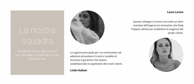 Team di stilisti di moda Mockup del sito web