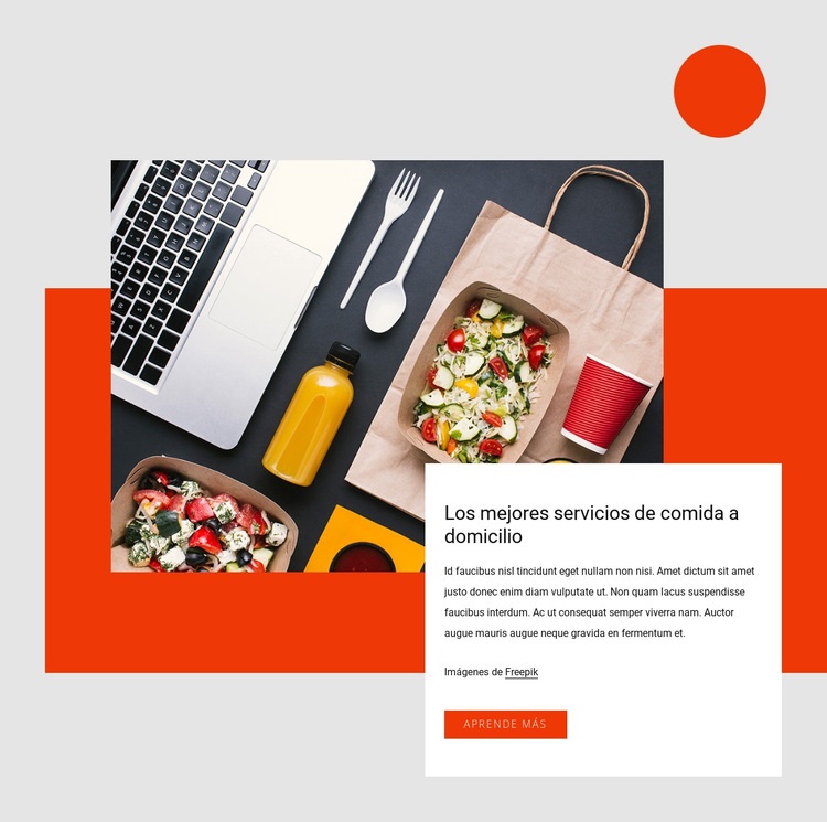 Servicios de comida a domicilio Diseño de páginas web
