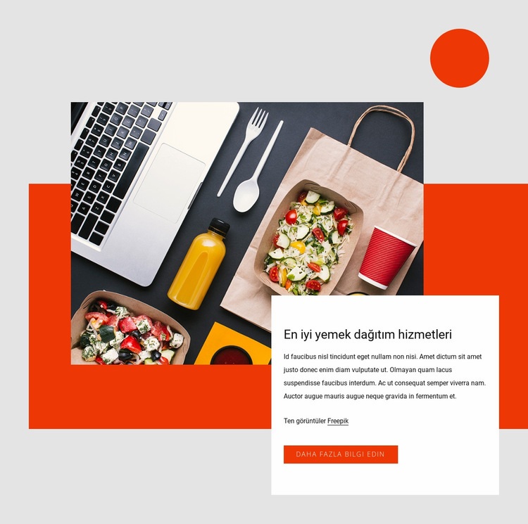 Yemek dağıtım hizmetleri Web sitesi tasarımı