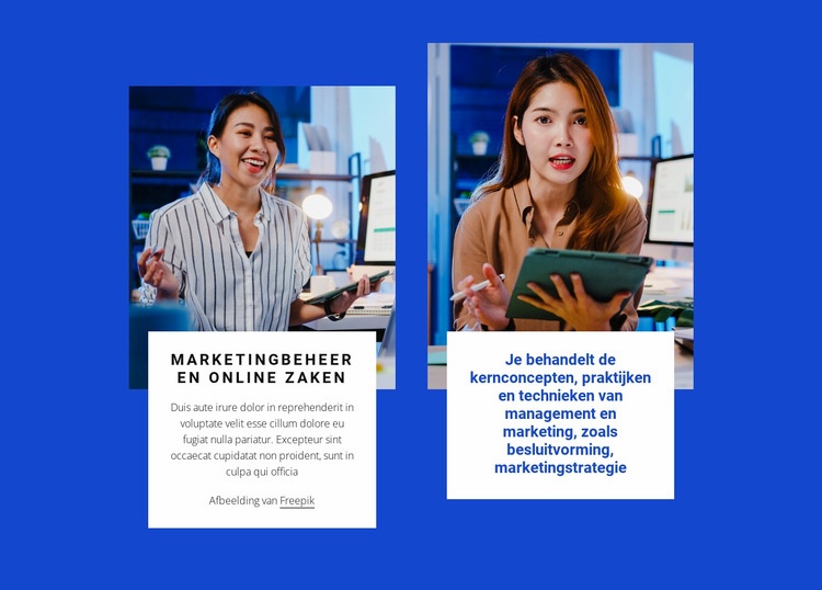 Beheer en online zaken Website Builder-sjablonen