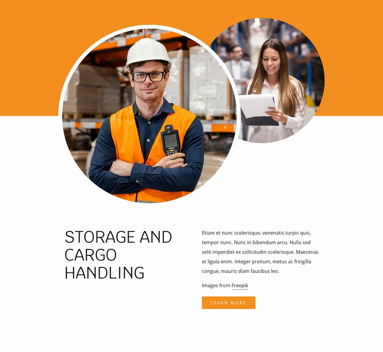 Cargo handling WordPress Website Builder