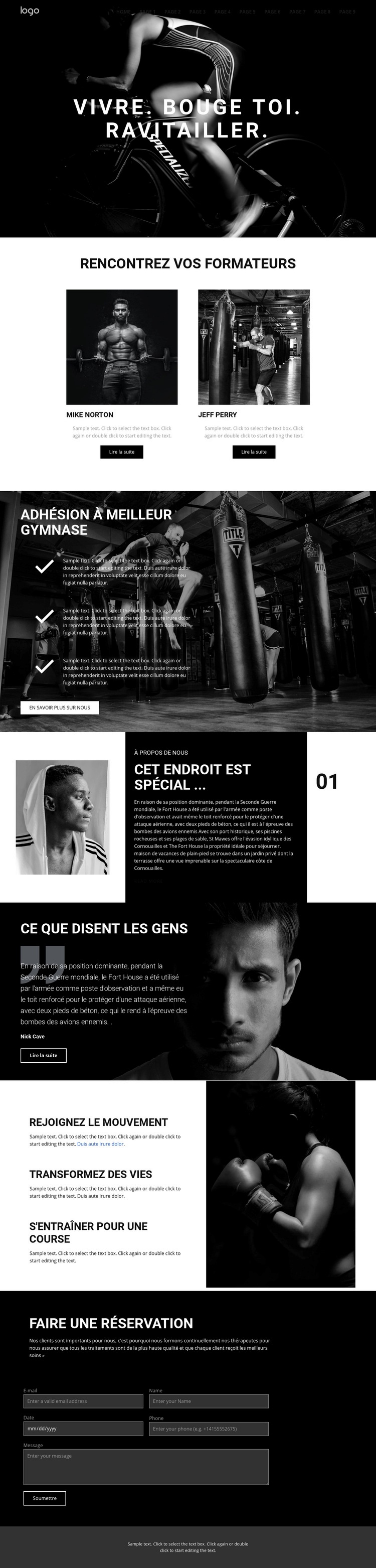 Faire le plein au Power Gym Créateur de site Web HTML