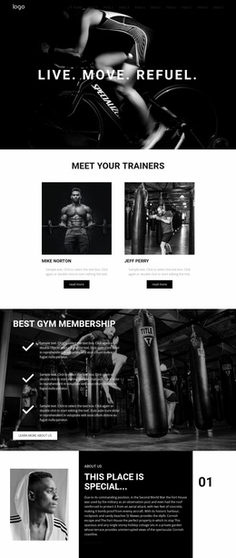 Refuel At Power Gym - Website Template Download