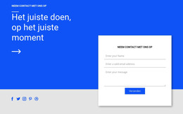 HTML-Pagina Voor Sociaal Contact En Vorm