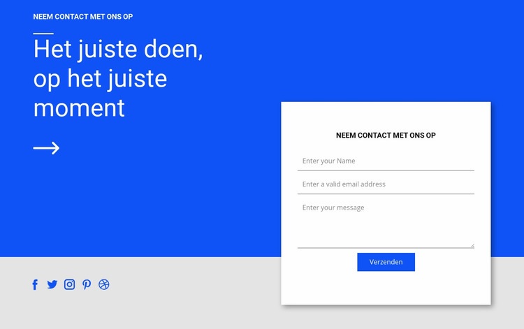 Sociaal contact en vorm Html Website Builder