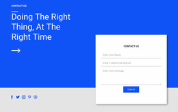 Social Contact And Form - Free Landing Page