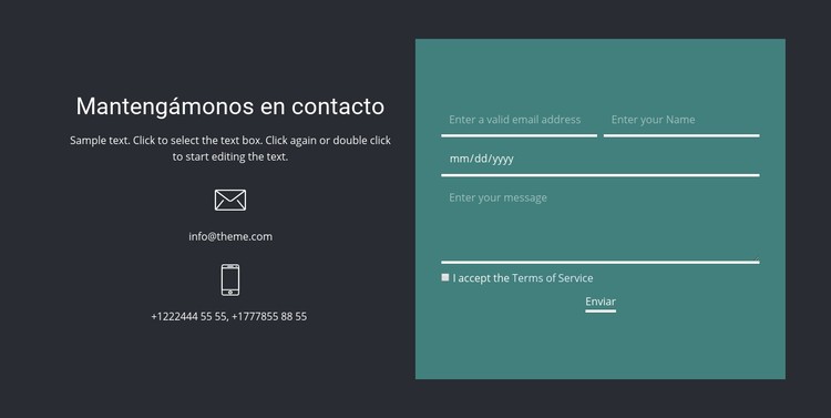 Reserve una primera consulta Plantilla CSS