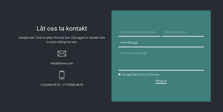 Boka en första konsultation HTML-mall