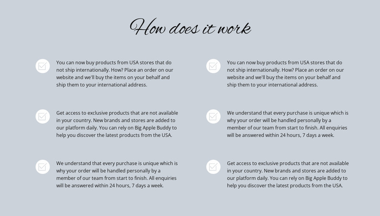 How does it work Website Template