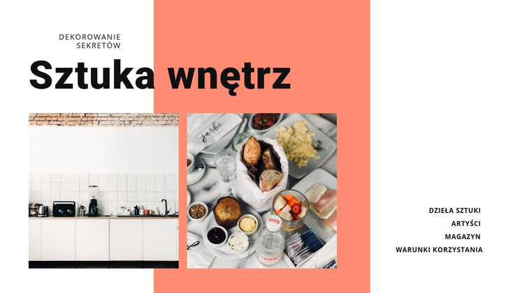 Wnętrze do kuchni Szablon witryny sieci Web