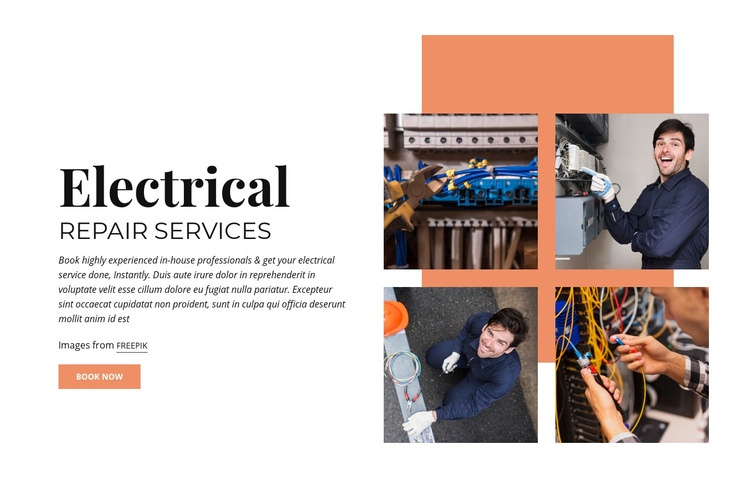 Electrical Repair Services Elementor Template Alternative