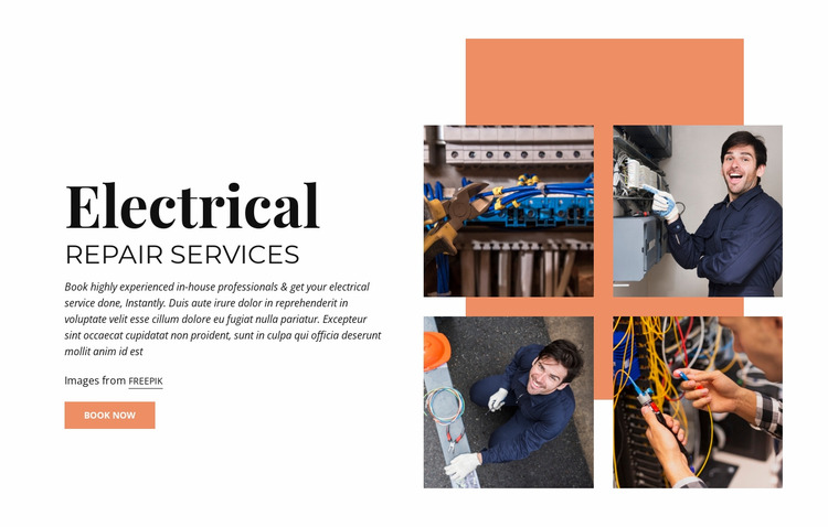 Electrical Repair Services Html Website Builder