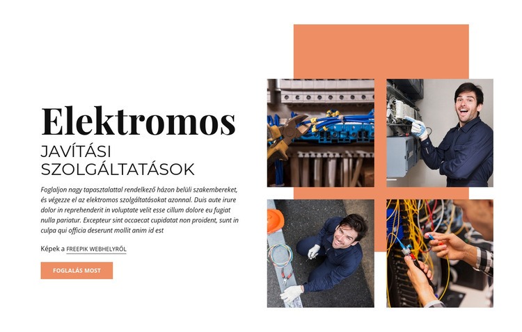 Elektromos javítási szolgáltatások HTML Sablon