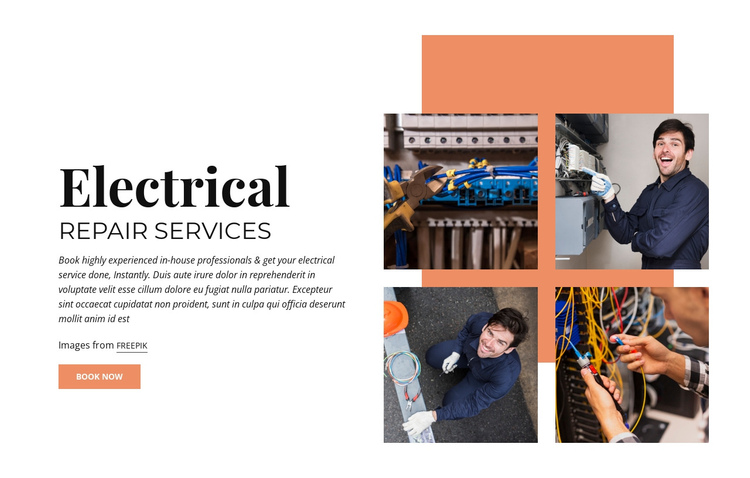 Electrical Repair Services One Page Template