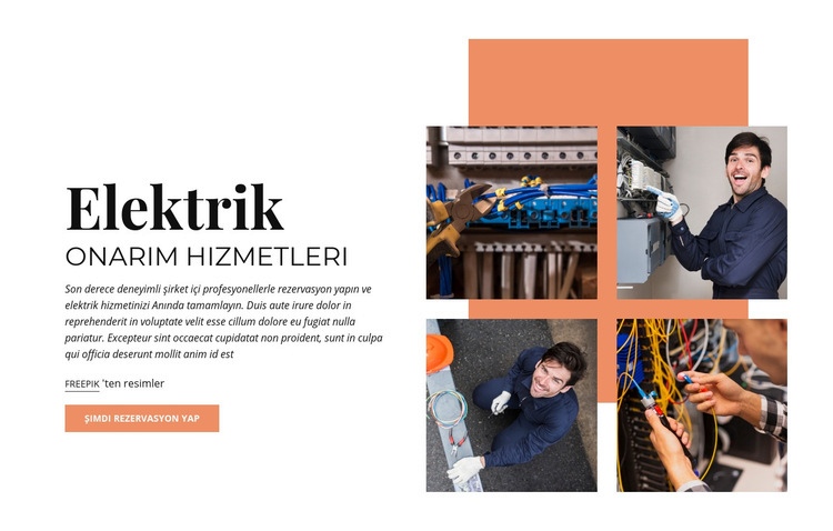 Elektrik Tamir Hizmetleri Web Sitesi Oluşturucu Şablonları