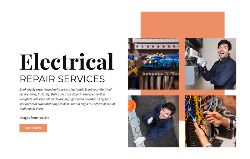 Electrical Repair Services Web Page Design