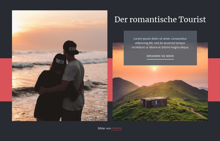 Romantisches Reisen Website-Modell