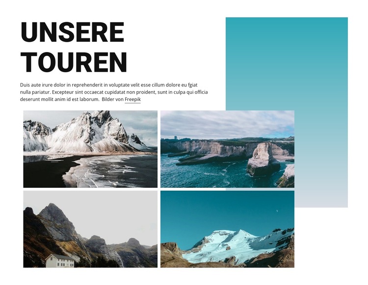 Reisetouren Website-Vorlage