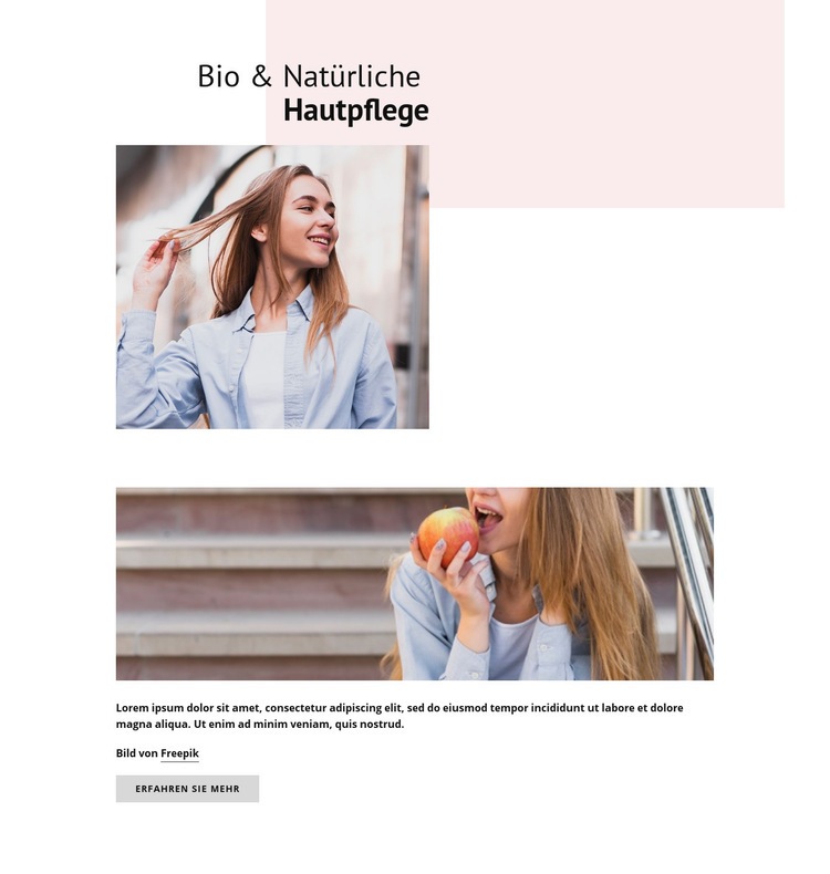 Natürliche Hautpflege Landing Page