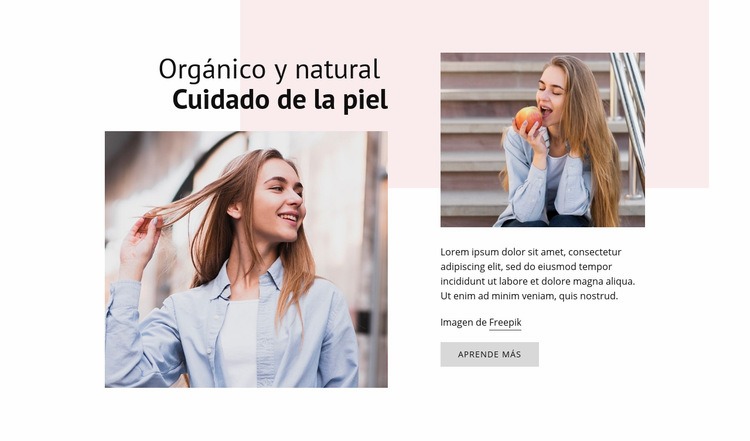 Cuidado de la piel natural Creador de sitios web HTML