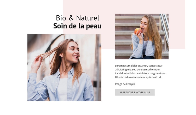 Soins naturels de la peau Modèles de constructeur de sites Web