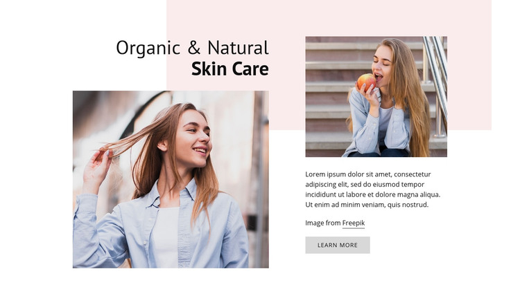 Natural Skin Care Homepage Design
